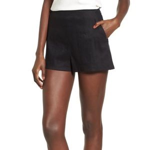 Leith High Waist Linen Blend Shorts